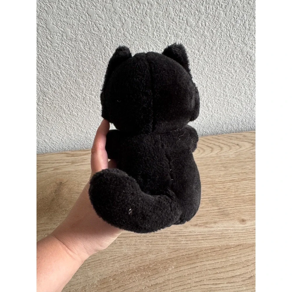 Felix the Cat Plush Stuffed Animal A&A Amusement Red Bow Vintage 7 inch Stained